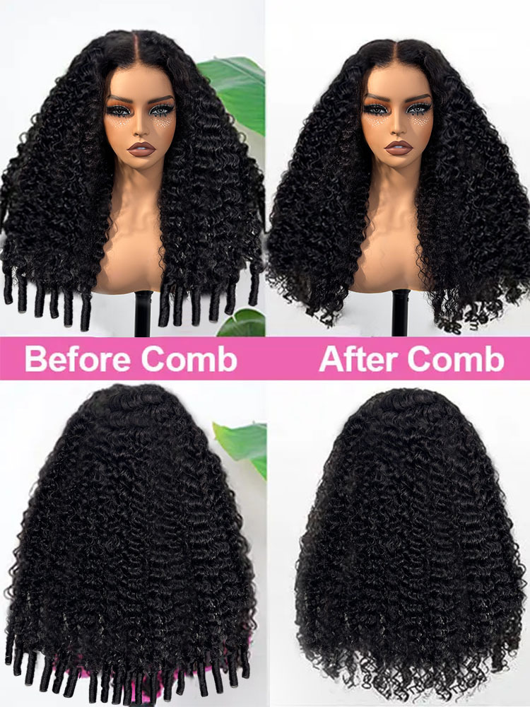 Harlow 13x6 Bleached Knots Glueless Burmese Curly Wig With Drawstring 250% Density Ready to Wear Wigs Human Hair Pre Plucked 13x4 Lace Front Wig