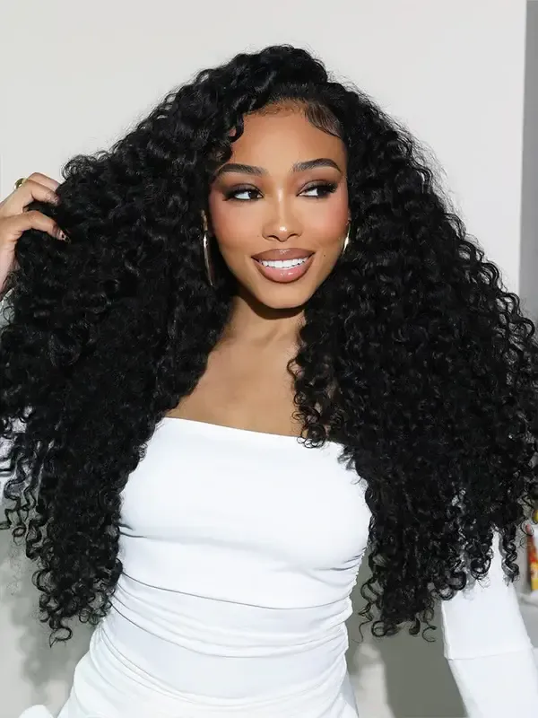 Harlow 13x6 Bleached Knots Glueless Burmese Curly Wig With Drawstring 250% Density Ready to Wear Wigs Human Hair Pre Plucked 13x4 Lace Front Wig