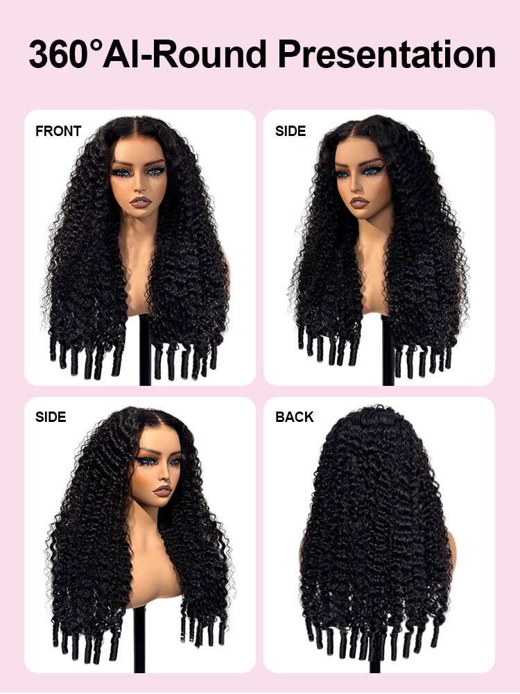 Harlow 13x6 Bleached Knots Glueless Burmese Curly Wig With Drawstring 250% Density Ready to Wear Wigs Human Hair Pre Plucked 13x4 Lace Front Wig