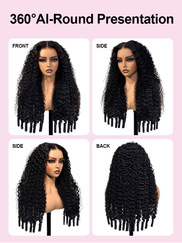 Harlow 13x6 Bleached Knots Glueless Burmese Curly Wig With Drawstring 250% Density Ready to Wear Wigs Human Hair Pre Plucked 13x4 Lace Front Wig