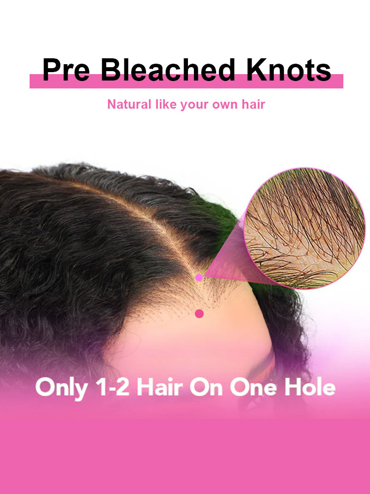 Holly 13x6 HD Lace Frontal Wigs 250% Density Bleached Knots Burmese Curly Glueless Human Hair Wigs Pre Plucked