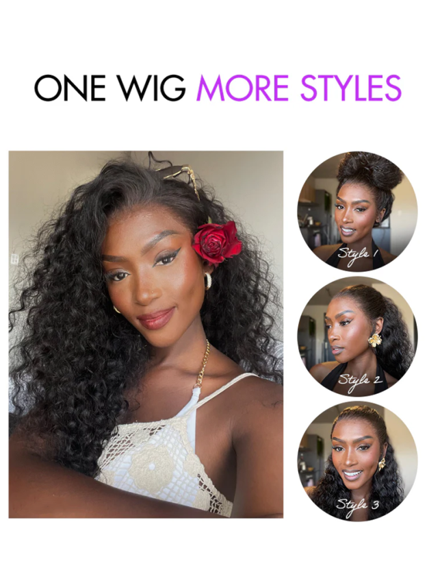 Jade Water Wave 360 Full Lace Frontal Wigs Pre Plucked Bleached Knots with Drawstring Glueless Wigs 