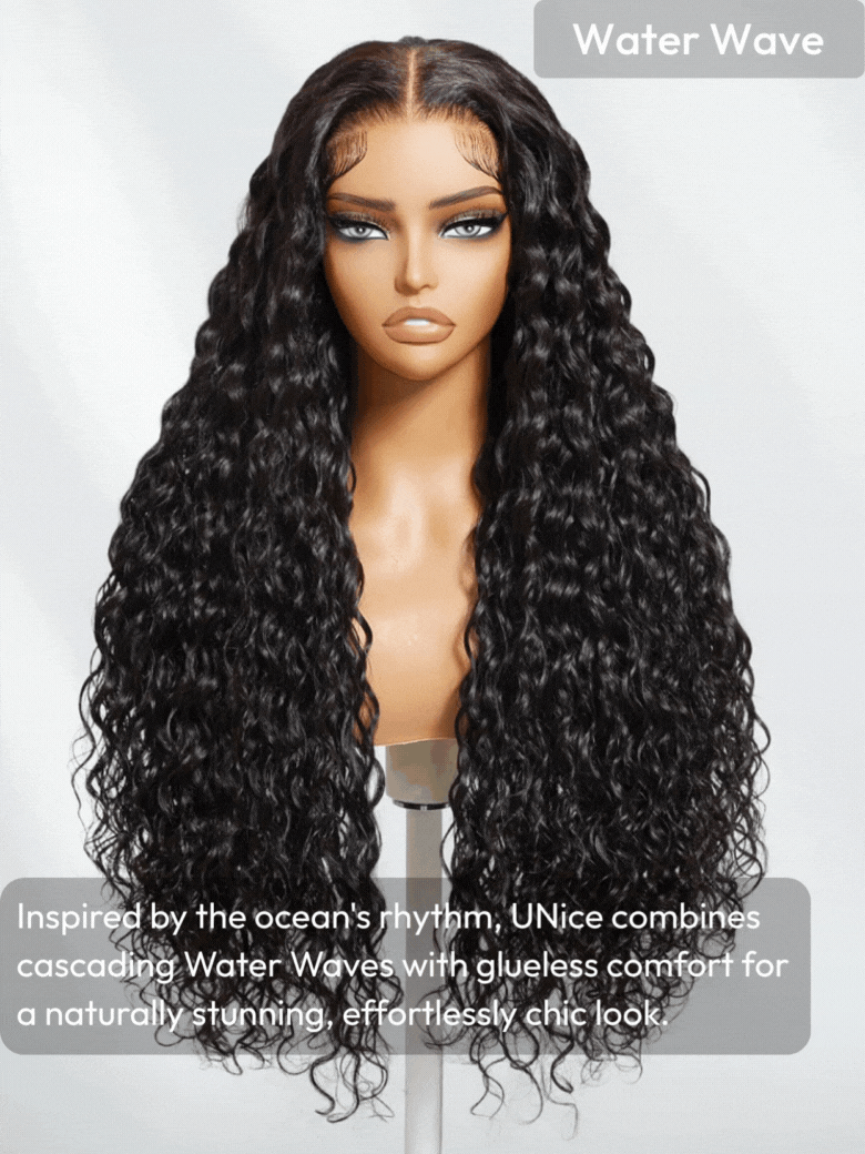 Jade Water Wave 360 Full Lace Frontal Wigs Pre Plucked Bleached Knots with Drawstring Glueless Wigs 