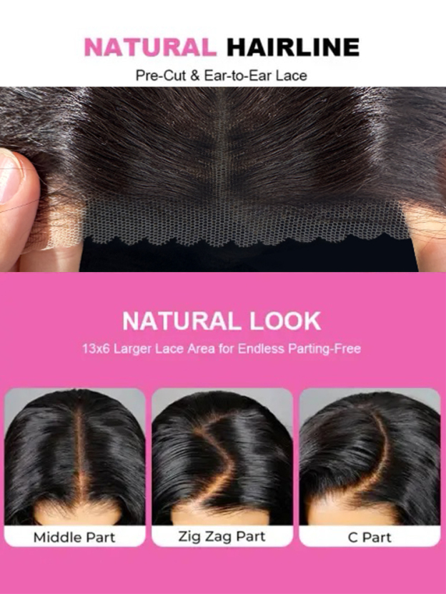 Kinsley Bleached Knots Glueless Water Wave Wig 250%  13x6 Lace Front Human Hair Wigs With Drawstring Pre Plucked