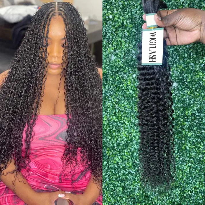 Lola Deep Wave Bulk Human Hair for for Boho Knotless Braiding Water Wave/ Body Wave/ Loose Wave Bulk Hair