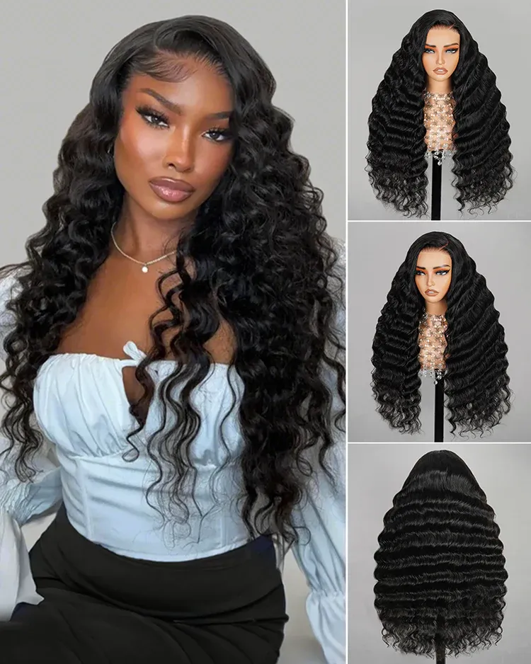 Freya Bleached Knots Glueless Loose Deep Wave Wig 13x4 13x6 Lace Front Human Hair Wigs With Drawstring Pre Plucked