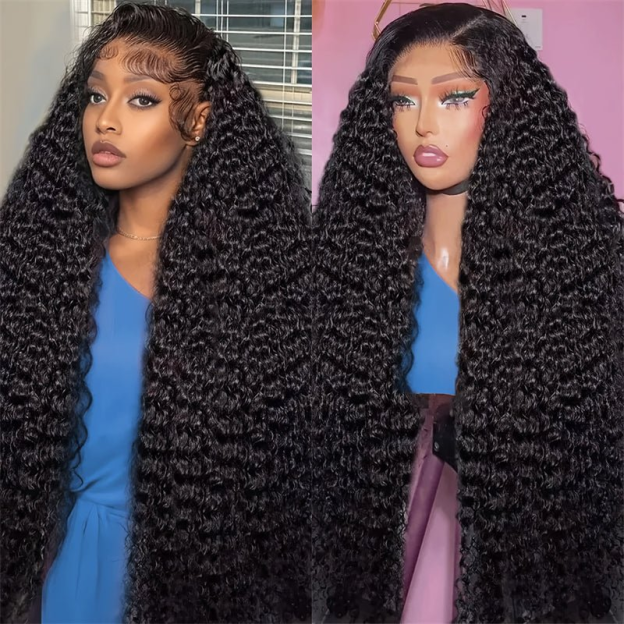 Paige 40 50Inch Glueless Long HD Deep Wave Human Hair Wigs Pre Bleached Knots and Pre Plucked-wigflash
