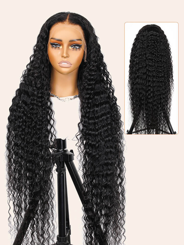 Paige 40 50Inch Glueless Long HD Deep Wave Human Hair Wigs Pre Bleached Knots and Pre Plucked-wigflash