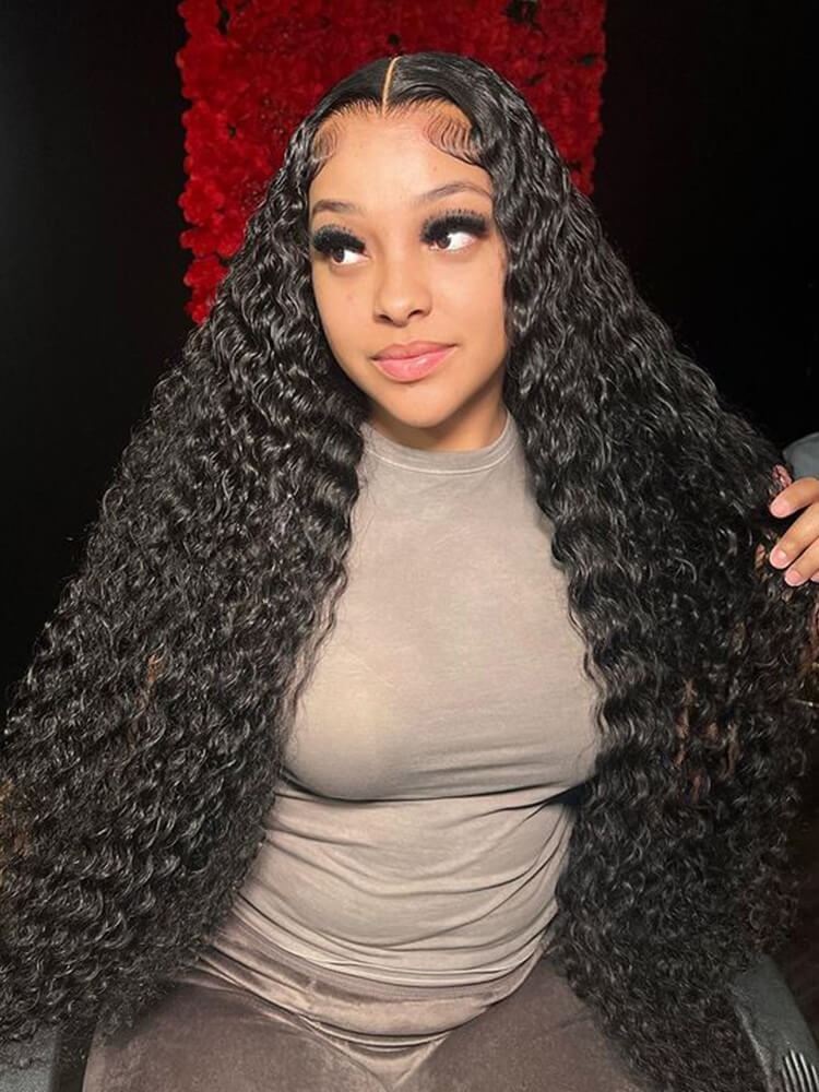 Paige 40 50Inch Glueless Long HD Deep Wave Human Hair Wigs Pre Bleached Knots and Pre Plucked-wigflash