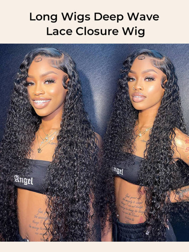Paige 40 50Inch Glueless Long HD Deep Wave Human Hair Wigs Pre Bleached Knots and Pre Plucked-wigflash