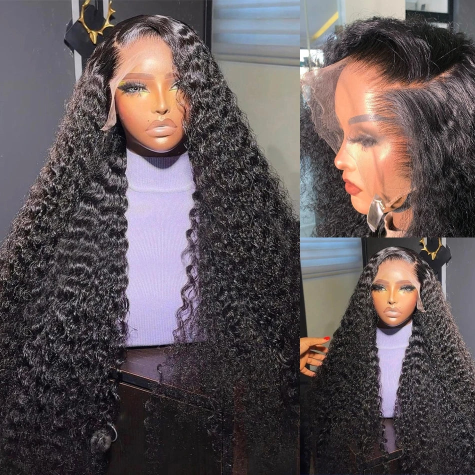 Rhea 50Inch Curly 13x6 HD Lace front Wig Human Hair Glueless Wigs Pre Bleached Knots and Pre Plucked