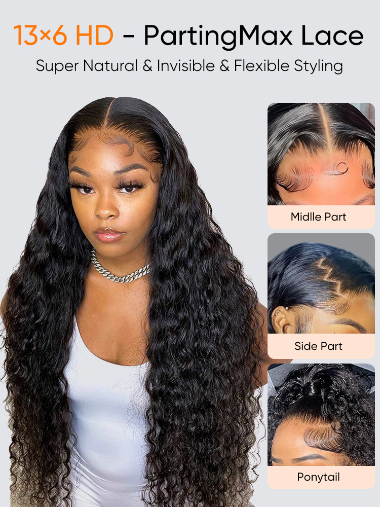 Sage 40 50 Inch Long HD Lace Front Wigs Glueless Water Wave Human Hair Wigs Pre Bleached Knots and Pre Plucked-wigflash