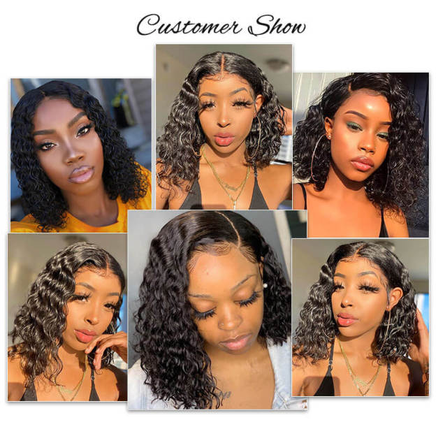 Sloane 5x5 Glueless Bob Wigs Human Hair Water Wave Lace Closure Wig