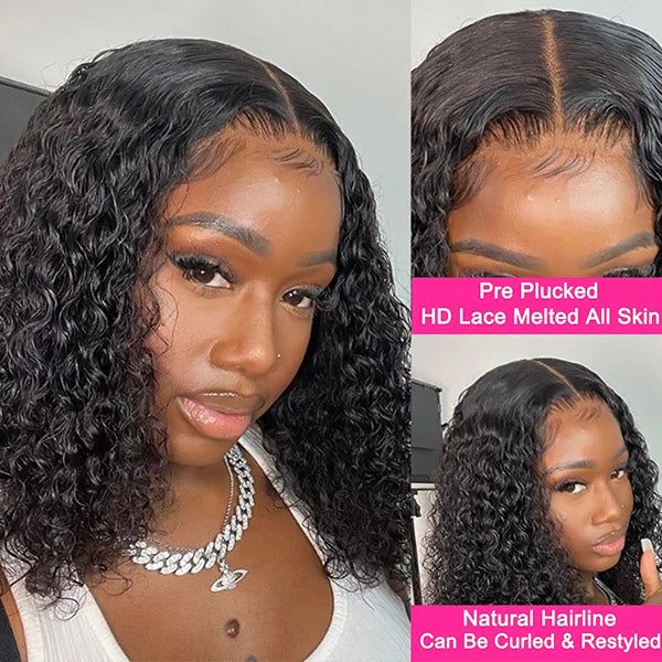 Sloane 5x5 Glueless Bob Wigs Human Hair Water Wave Lace Closure Wig