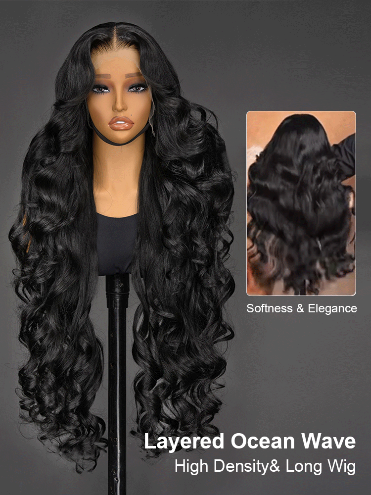 Tessa 40 50 Inch Glueless HD Lace Front Human Hair Wigs Body Wave Pre Bleached Knots and Pre Plucked-wigflash