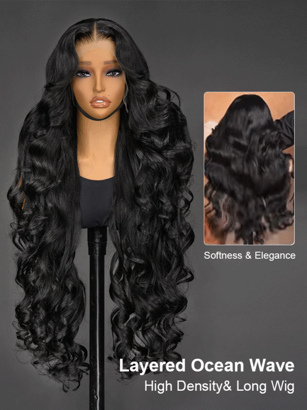 Tessa 40 50 Inch Glueless HD Lace Front Human Hair Wigs Body Wave Pre Bleached Knots and Pre Plucked-wigflash