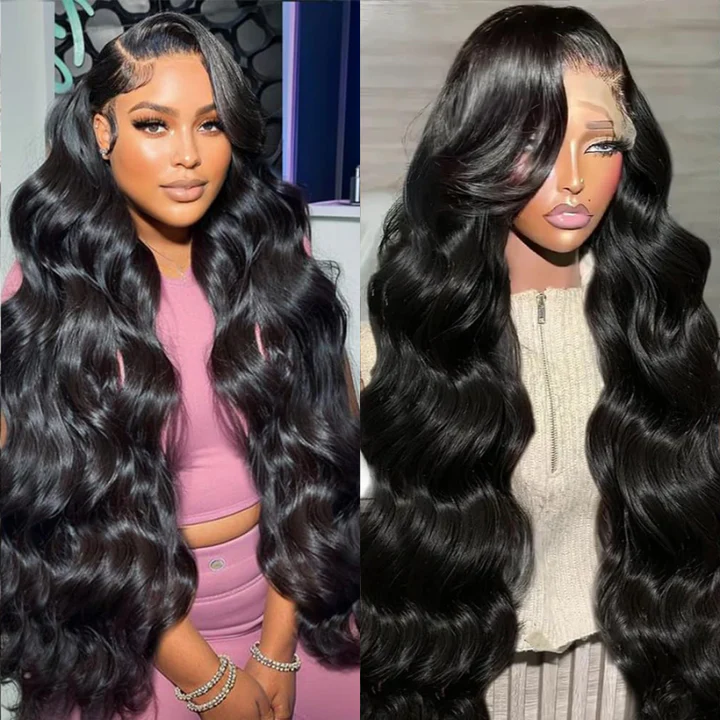 Tessa 40 50 Inch Glueless HD Lace Front Human Hair Wigs Body Wave Pre Bleached Knots and Pre Plucked-wigflash