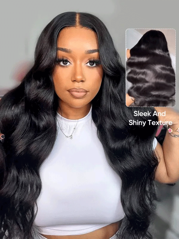 Tessa 40 50 Inch Glueless HD Lace Front Human Hair Wigs Body Wave Pre Bleached Knots and Pre Plucked