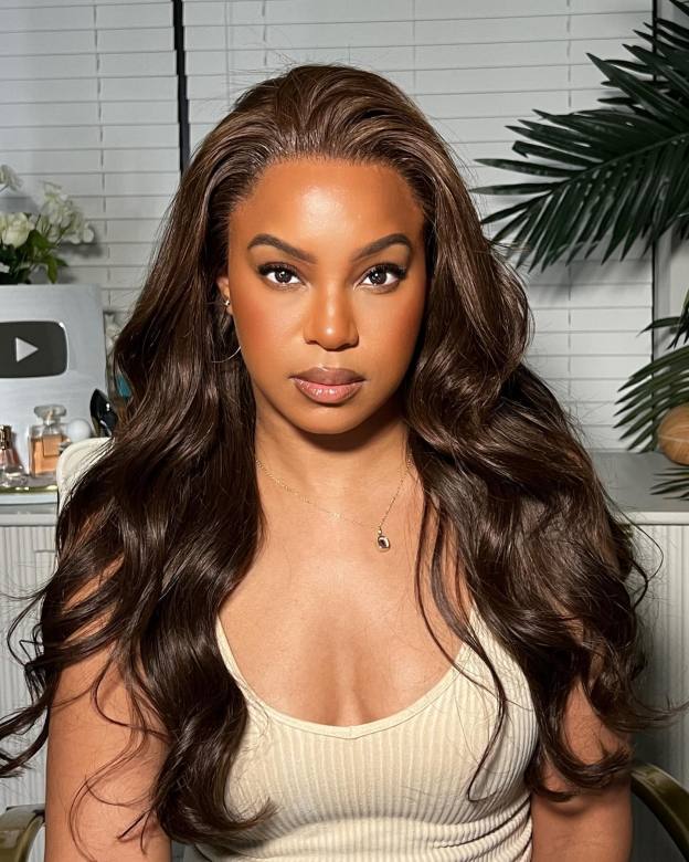 Vera Chocolate Brown Bleached Knots Glueless 13x6 Body Wave Straight Lace Front Human Hair Wigs Pre Plucked with Drawstring