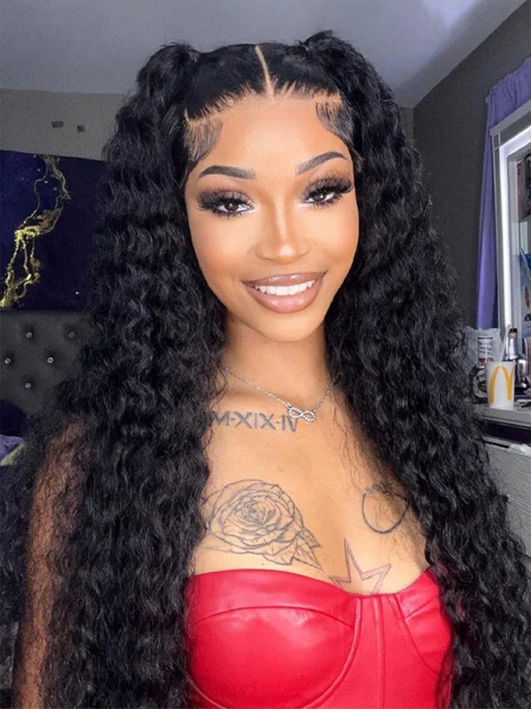 Yara Deep Wave 360 Full Lace Frontal Wigs Pre Plucked Bleached Knots with Drawstring Glueless Wigs 
