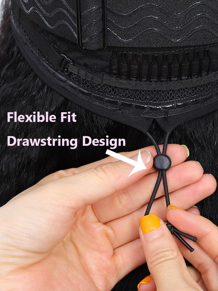 Zaria 3 IN 1 Kinky Straight Half Wig Glueless Wig Beginner Friendly with Draw-strings Yaki Straight Flip Over Wigs-wigflash