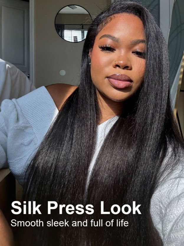 Zaria 3 IN 1 Kinky Straight Half Wig Glueless Wig Beginner Friendly with Draw-strings Yaki Straight Flip Over Wigs-wigflash
