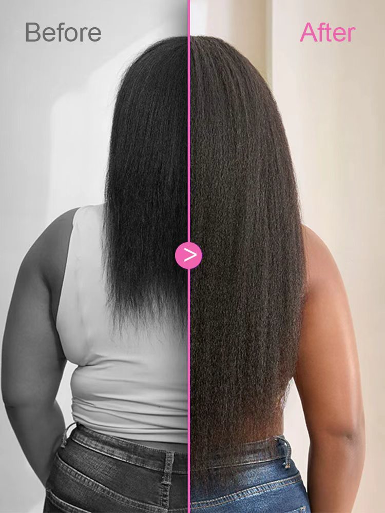 Zaria 3 IN 1 Kinky Straight Half Wig Glueless Wig Beginner Friendly with Draw-strings Yaki Straight Flip Over Wigs-wigflash