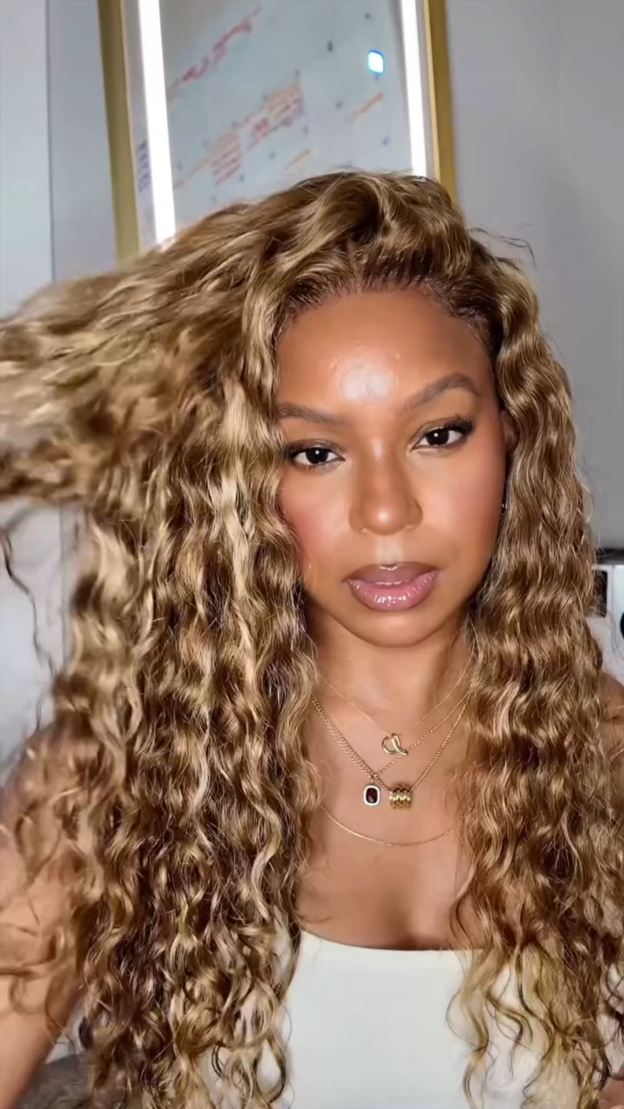 Cora Bleached Knots Honey Blonde Curly Wig Glueless 13x6 Lace Front Human Hair Wigs Pre Plucked