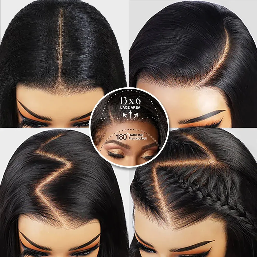 Maeve 13x6 HD Lace Frontal Wigs Bleached Knots Body Wave Glueless Human Hair Wigs Pre Plucked