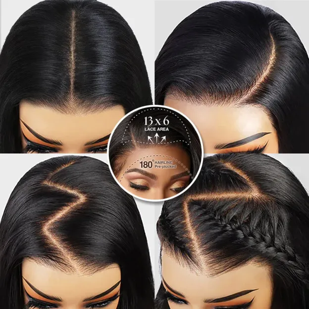 Maeve 13x6 HD Lace Frontal Wigs Bleached Knots Body Wave Glueless Human Hair Wigs Pre Plucked