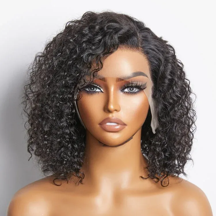 Belle 13x6 Curly Bob Wig 200% Density Pre-Plucked Glueless Lace Front Wigs Human Hair 5x5 13x4 Short Bob Wigs-wigflash