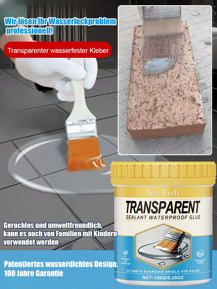 Transparentes unsichtbares Siegel Lecksicherer wasserfester Klebstoff