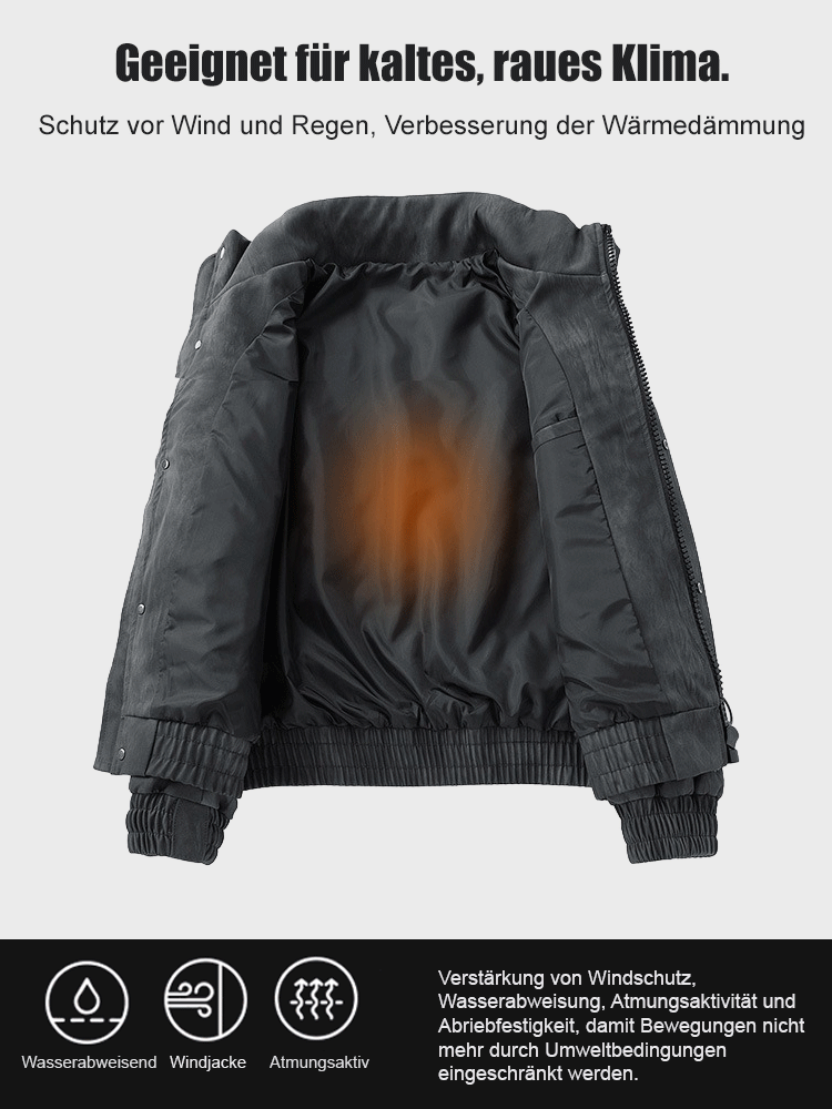 Entspannte Pilotenjacke mit Stehkragen aus Leder