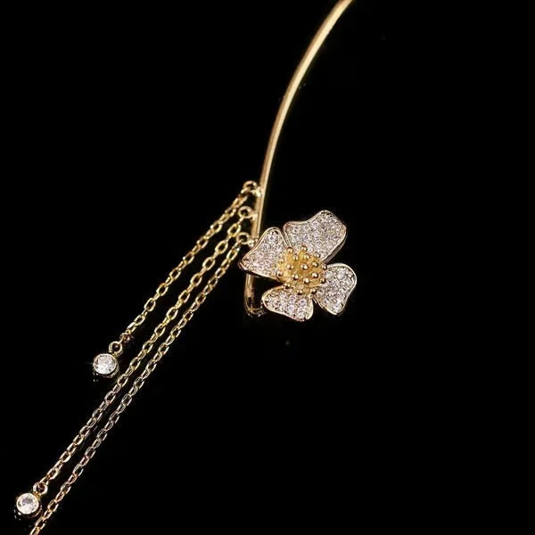 ✨🦋Cubic zirconia earrings with butterfly fringes