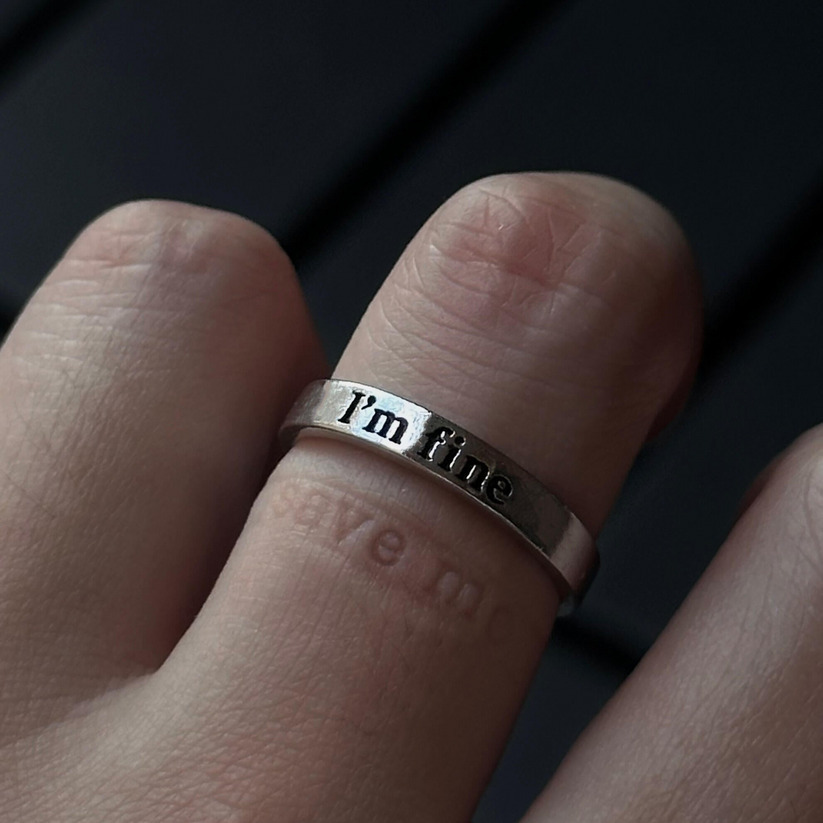 I’m Fine. Save Me. Adjustable Ring