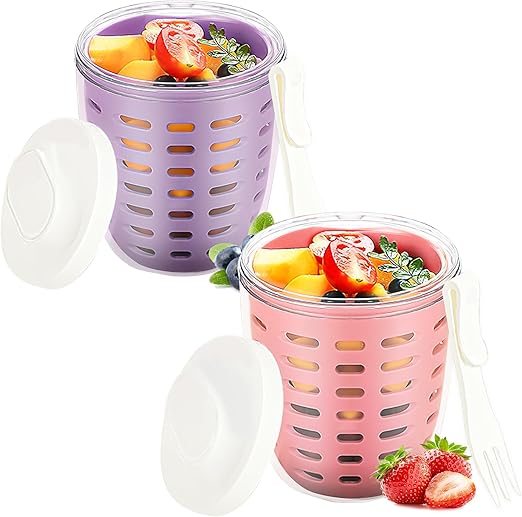 🍇Double layered draining salad cup🍊