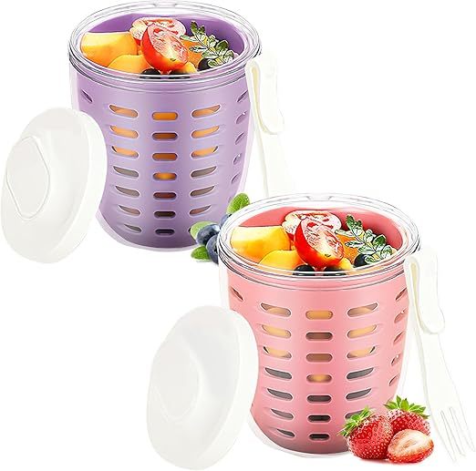 🍇Double layered draining salad cup🍊