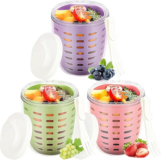 🍇Double layered draining salad cup🍊