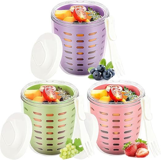 🍇Double layered draining salad cup🍊