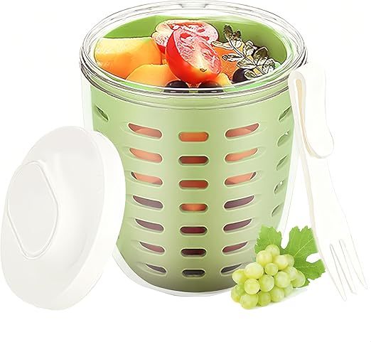 🍇Double layered draining salad cup🍊