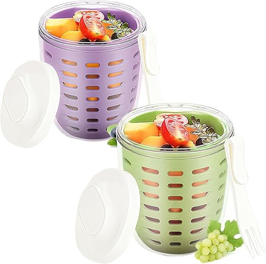 🍇Double layered draining salad cup🍊