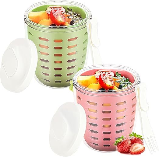 🍇Double layered draining salad cup🍊