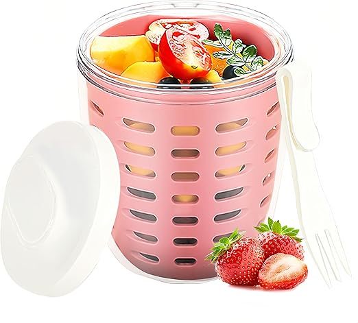 🍇Double layered draining salad cup🍊