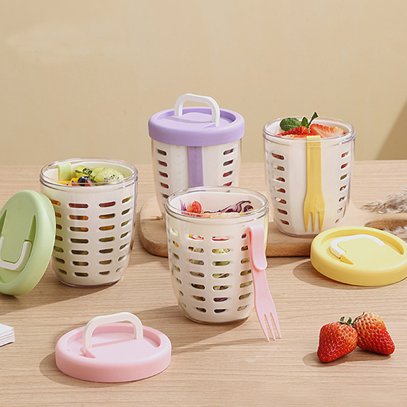🍇Double layered draining salad cup🍊