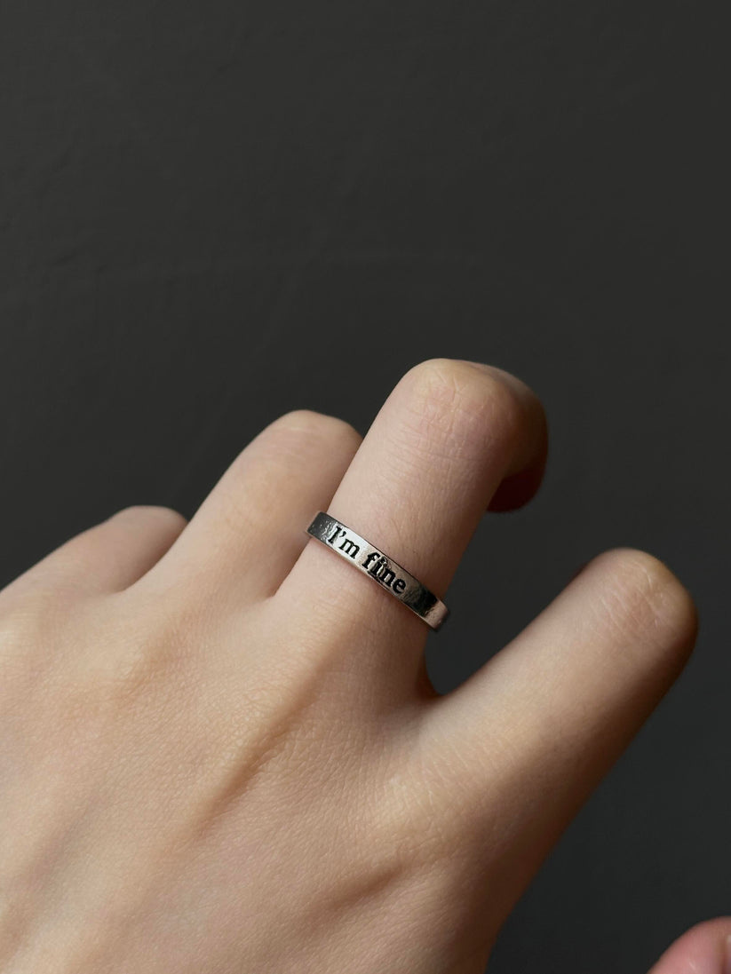 I’m Fine. Save Me. Adjustable Ring