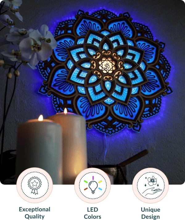 Lotus Flower Mandala Light Lamp