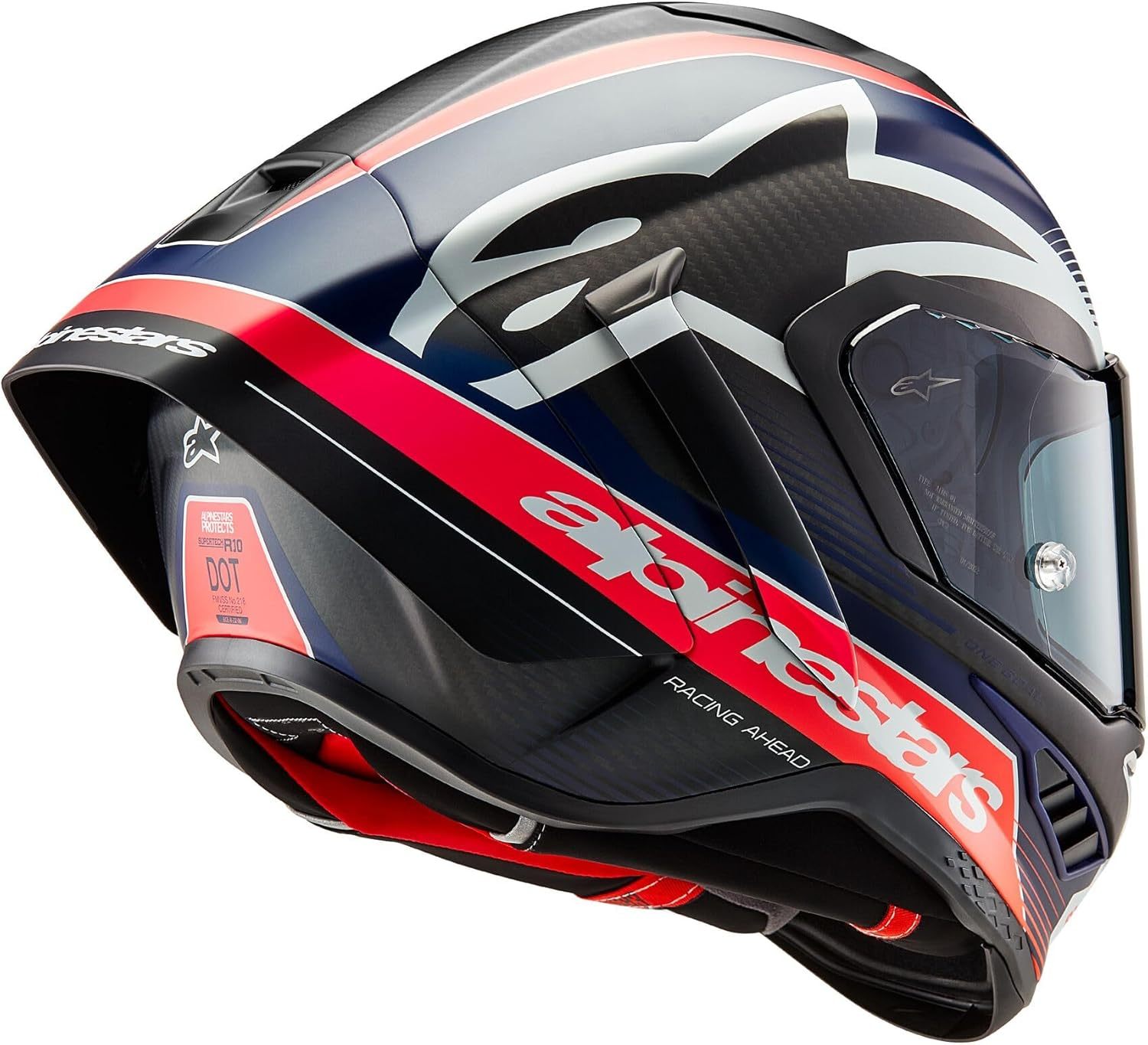 Přilba Alpinestars Supertech R10 Solid, karbonová skořepina, certifikace CE, pokročilé odvětrávání a padnutí