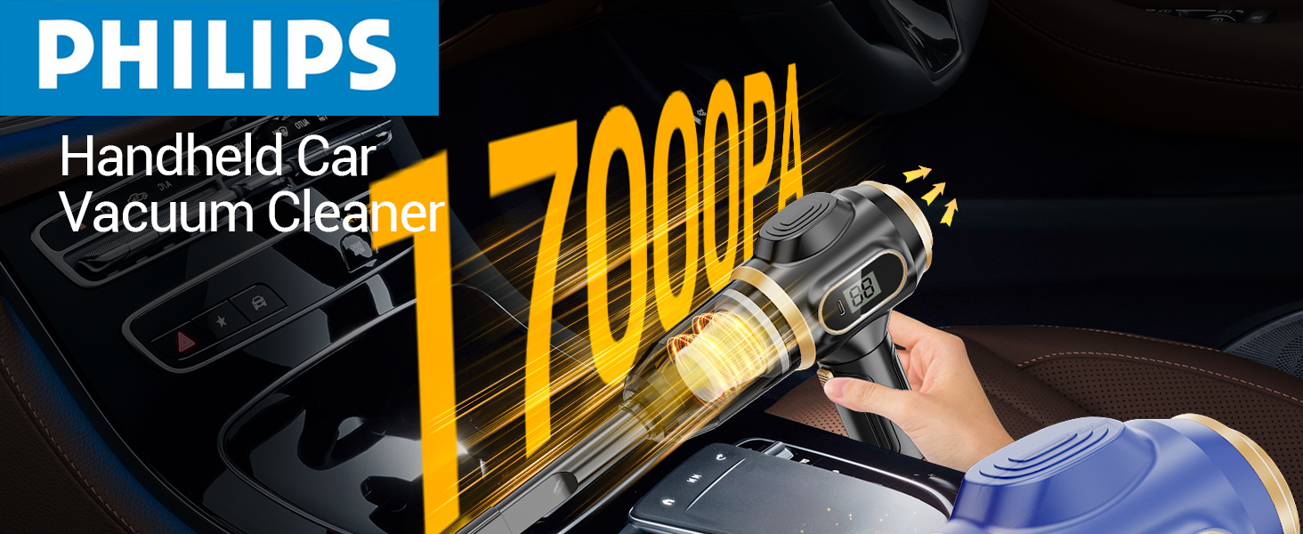 Scstartx Car Vacuum Portable Cordless 16000Pa Cordless Mini Handheld Vacuums