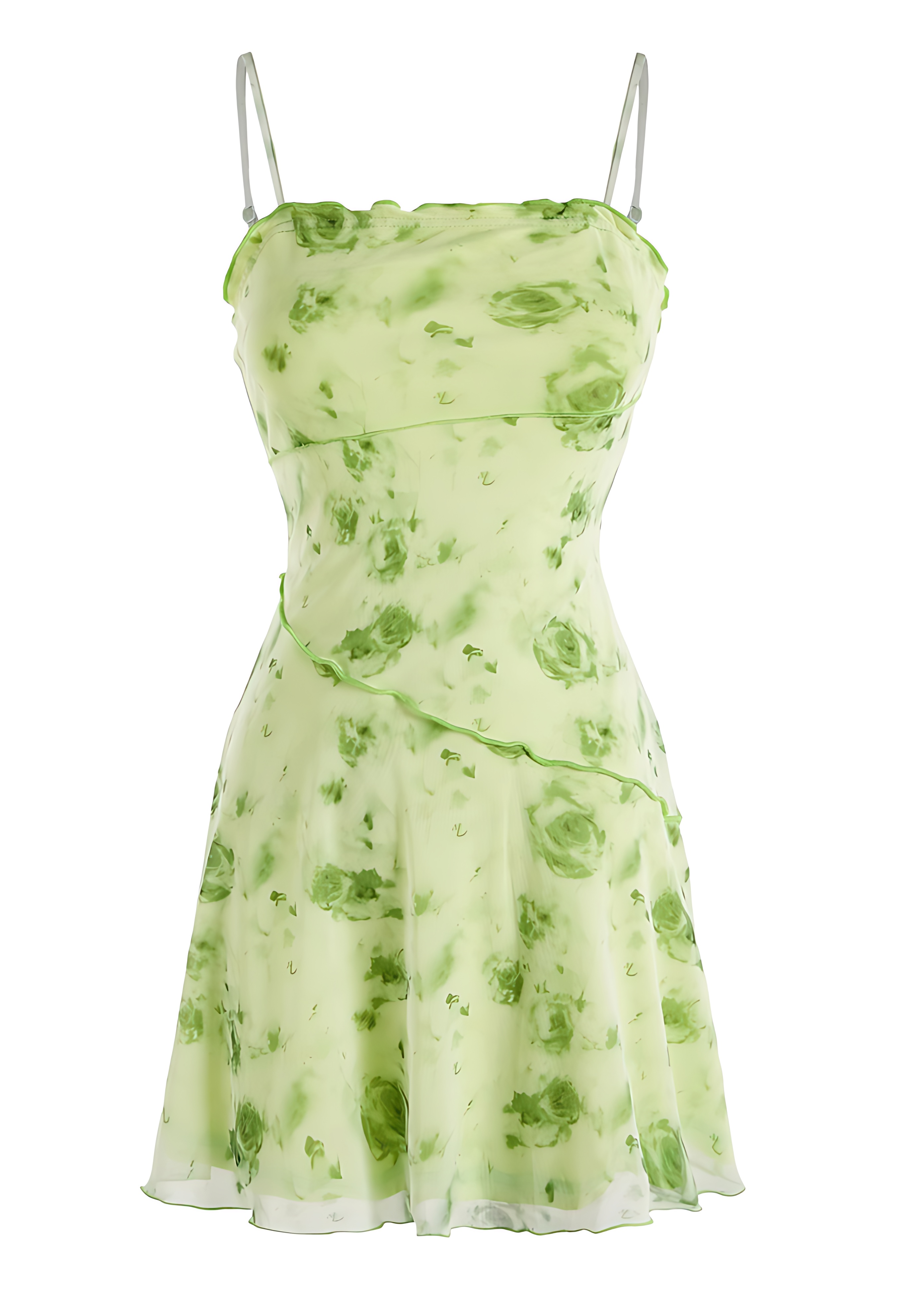 Sleeveless Floral Print A-Line Mini Sundress with Adjustable Straps