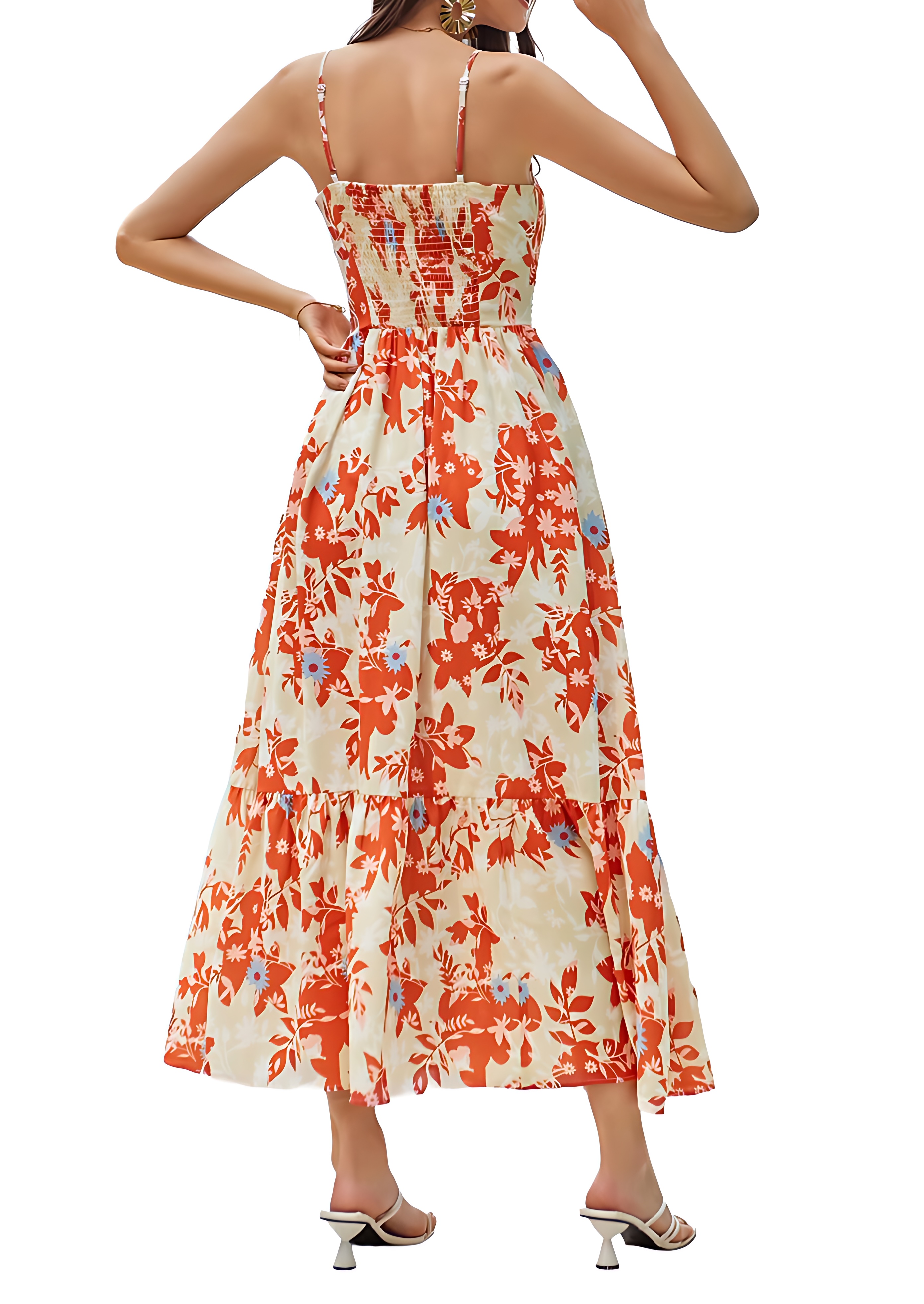 Floral Tie-Front Maxi Sundress with Pockets and Spaghetti Straps
